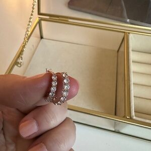 Rose Gold Sterling Silver Huggie Hoop Earrings